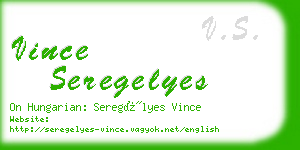 vince seregelyes business card